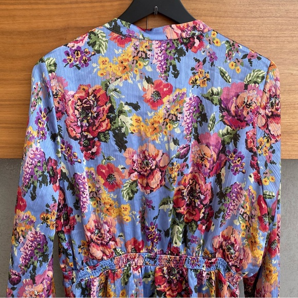 NWT ZARA FLOWER PRINT MINI DRESS, SIZE XL - Picture 9 of 12